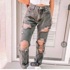 Ripped mom jeans